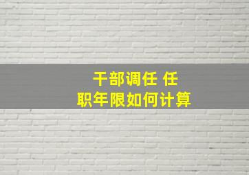 干部调任 任职年限如何计算